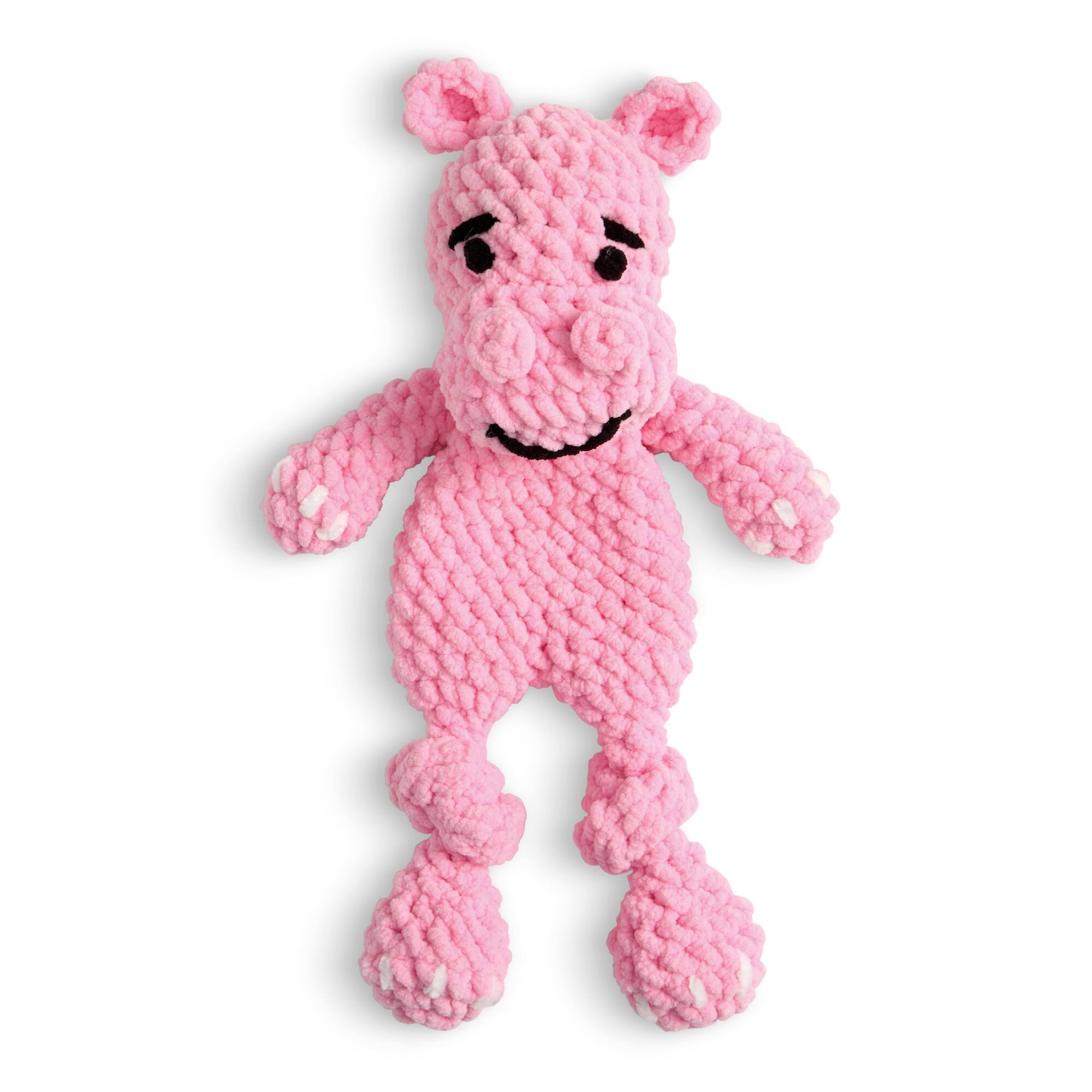 Pink Hippo Intermediate Cuddle Craft Crochet Kit by Loops & Threads®